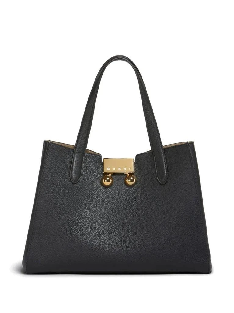 Marni Structured Black Calf Leather Handbag 1