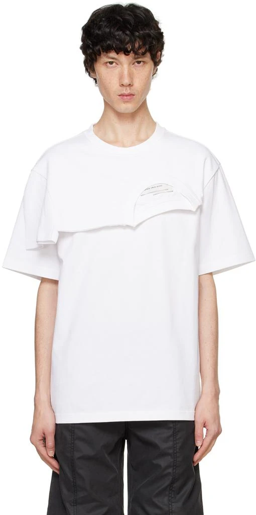 Feng Chen Wang White Double Collar T-Shirt 1
