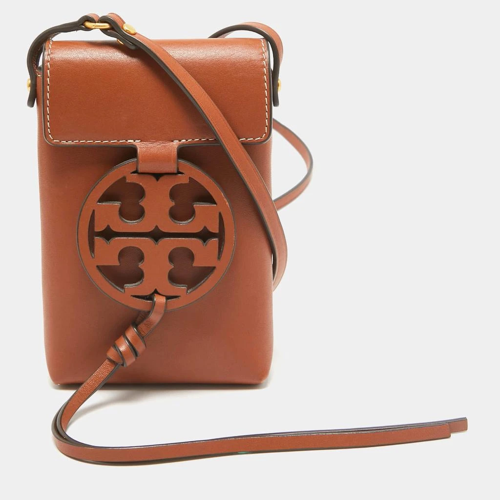 Tory Burch Tory Burch Brown Leather Miller Phone Crossbody Bag 1