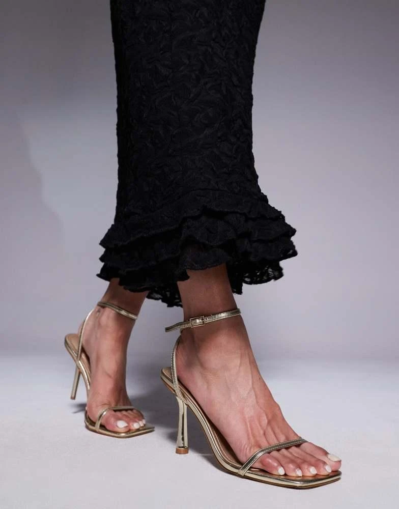 ASOS ASOS DESIGN lace plunge maxi dress with frill hem in black 3