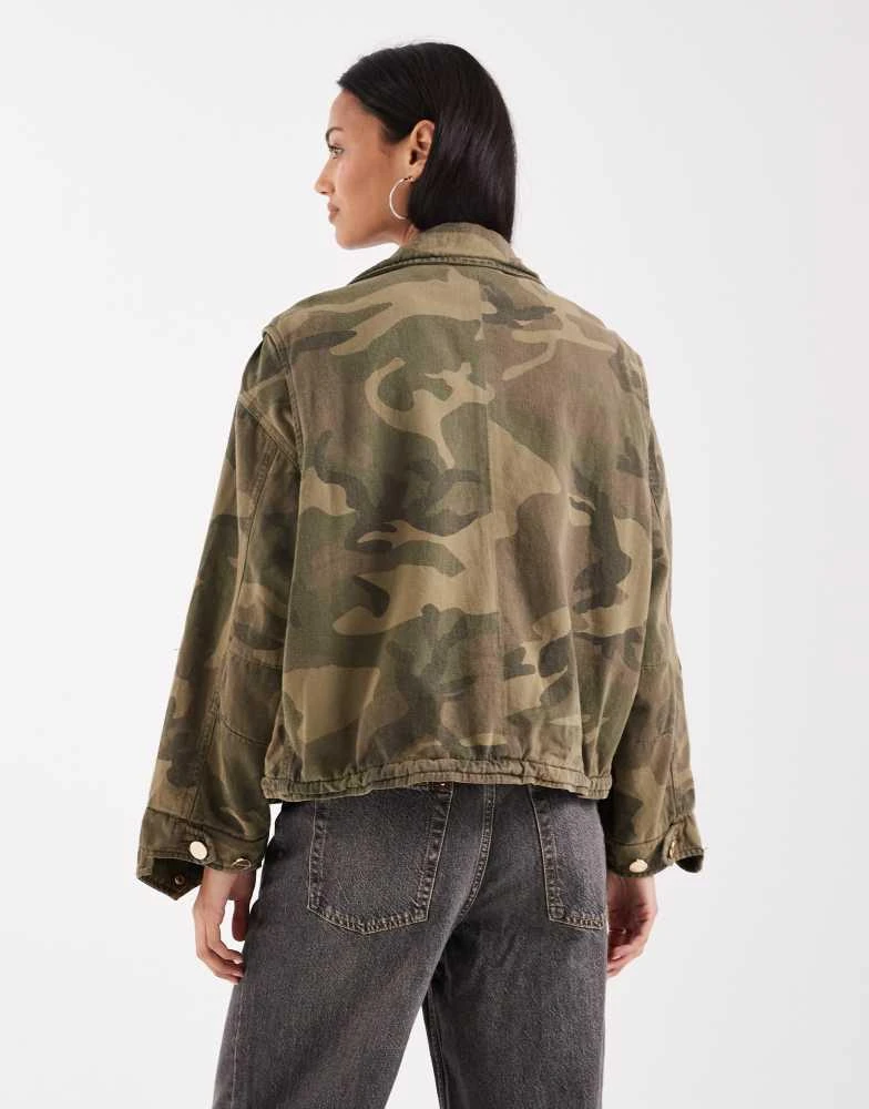 ALL SAINTS AllSaints clay funnel neck camo patch jacket in green 4