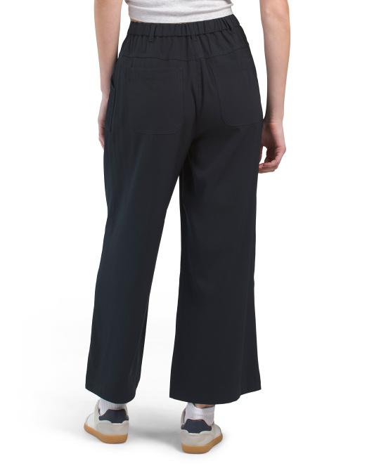 Max Studio Cropped Wide Leg Pants With Pockets