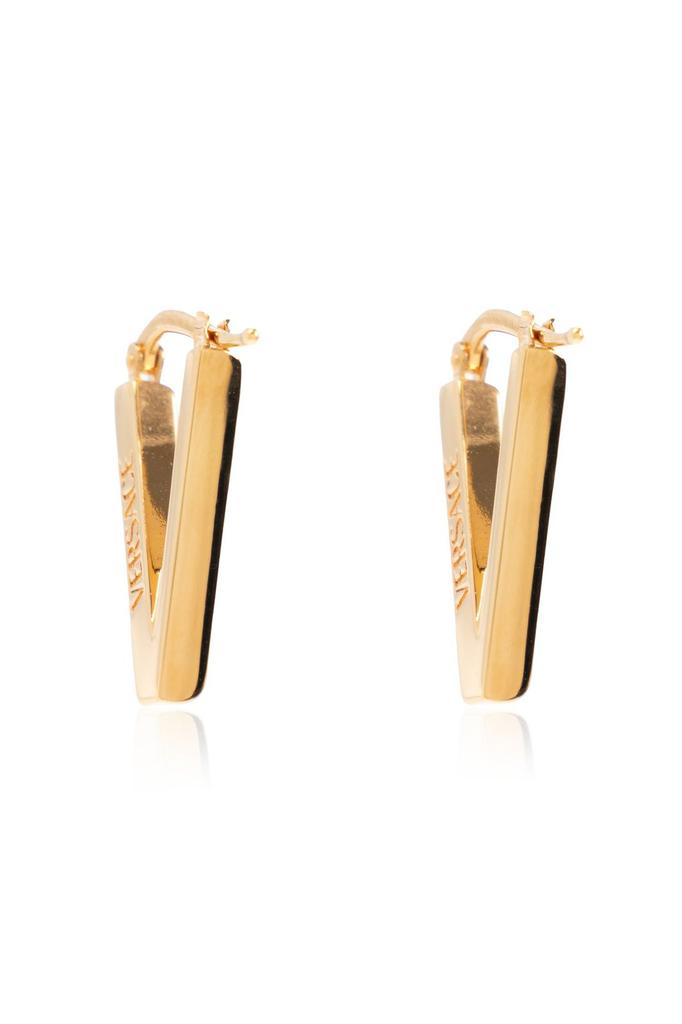 【関税＆送料込み】Versace 'Versace Logo' Earrings Versace Goldtone V Logo Earrings | Saks Fifth Avenue