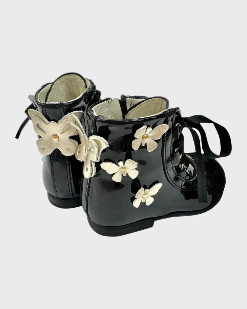 Petite Maison Kids Kid's Butterfly-Embellished Patent Leather Boots, Size 5-12 3