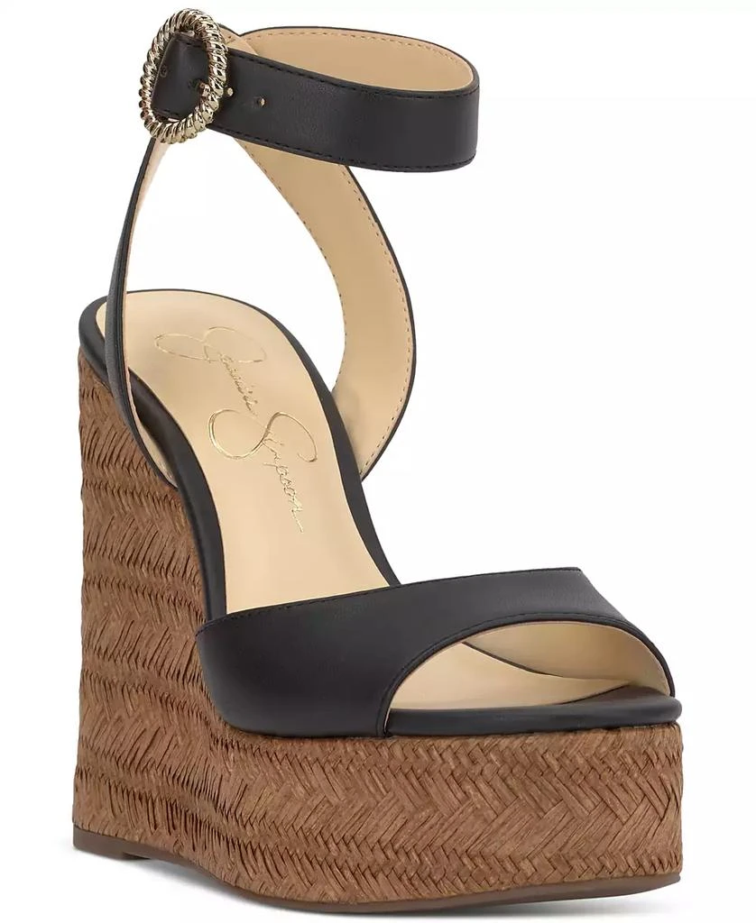 Jessica Simpson Women's Kamindi Ankle-Strap Platform Wedge Sandals 1