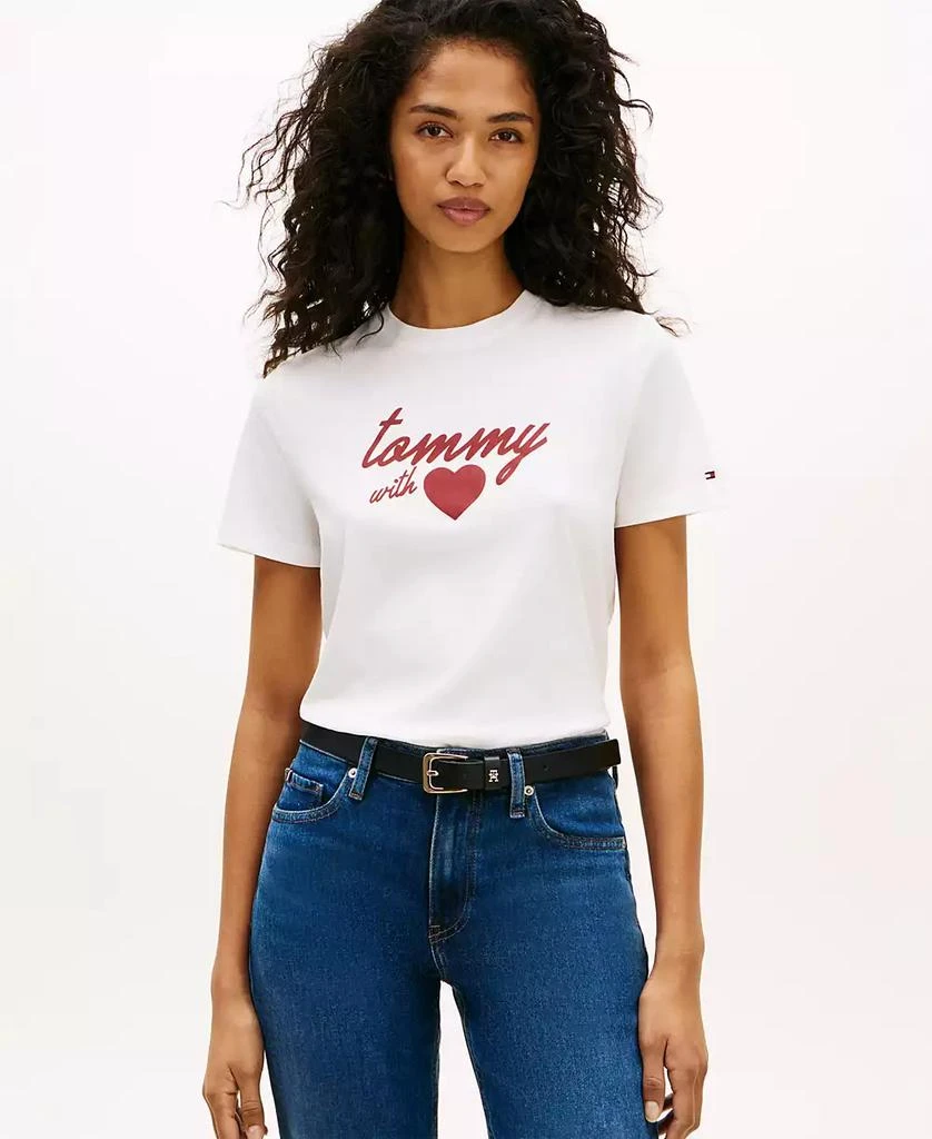 Tommy Hilfiger Women's Love Graphic Crew Neck Short-Sleeve T-Shirt