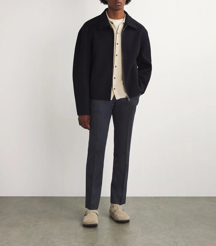 Sandro Paris Virgin Wool Check Straight Trousers 2