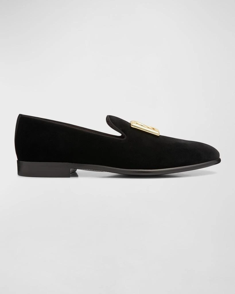 Dolce & Gabbana Men's Logo Velvet Dress Loafers 1
