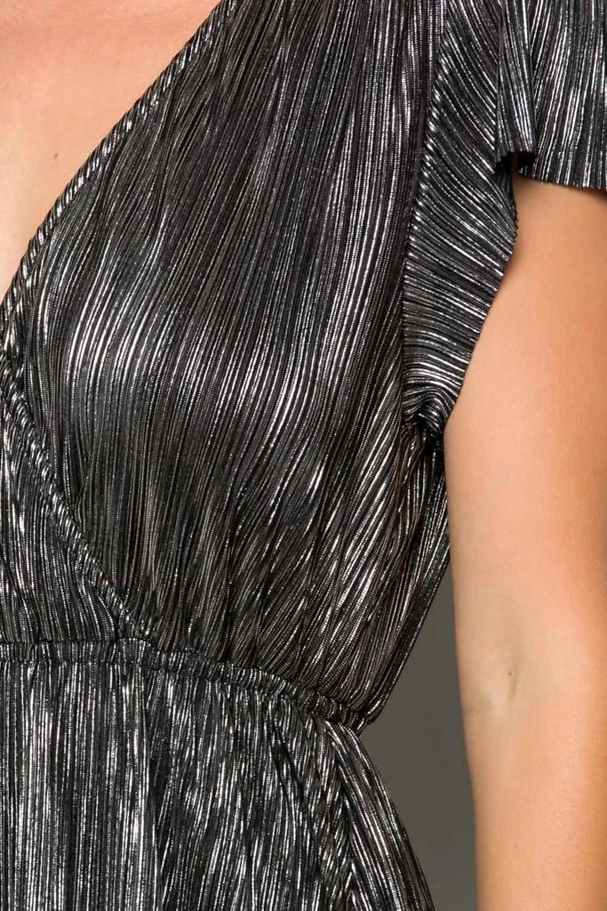 See And Be Seen See And Be Seen - Metallic Pleated Wrap Maxi Dress 4