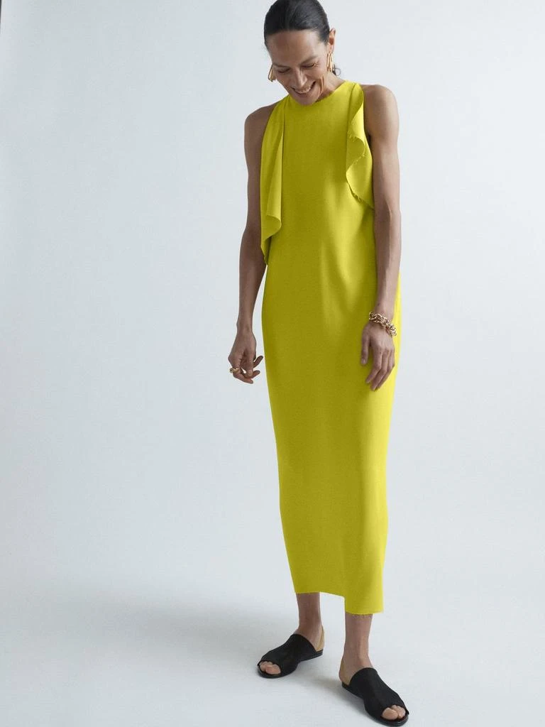 Raey Drape side crepe dress 1
