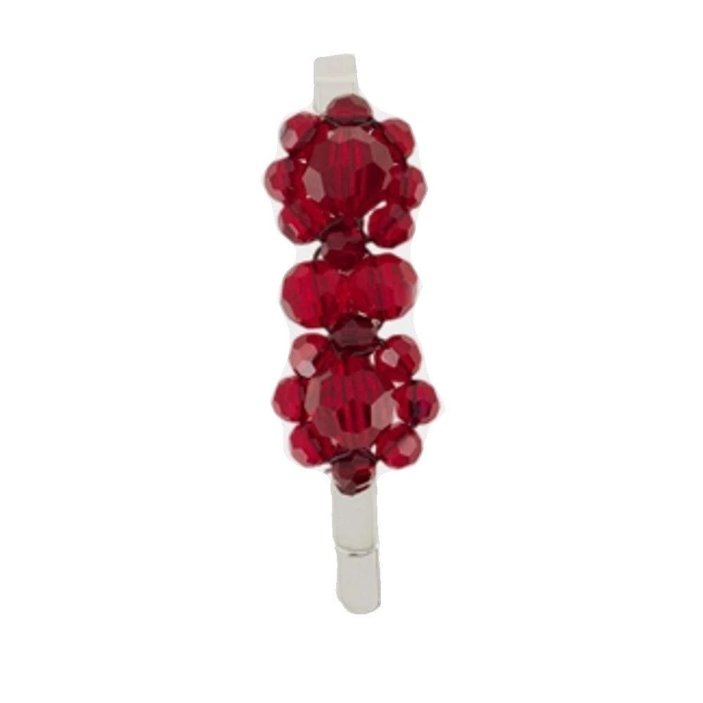 Simone Rocha Mini Flower Hair Clip - Crystal - Red