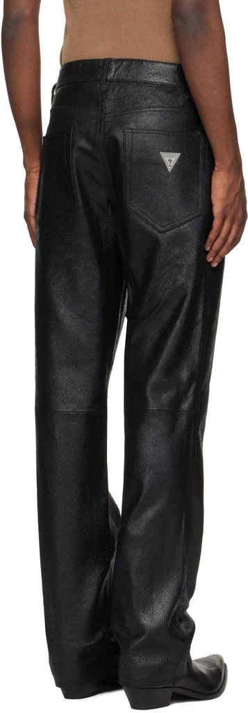GUESS USA Black Crackle Leather Pants 3