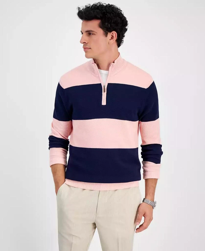 Club Room Men's Bold Stripe Quarter-Zip Sweater, Created for Macy's 1