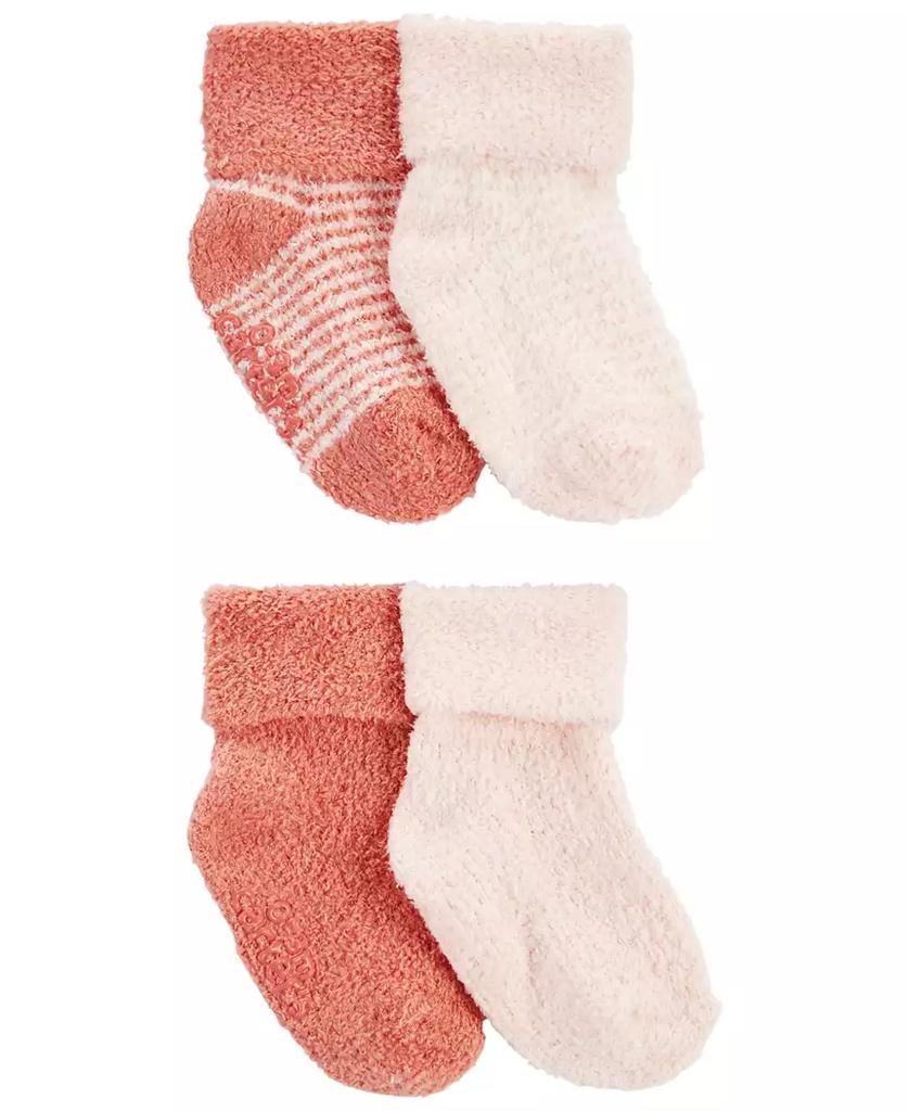 Carter's Baby Girls Foldover Chenille Booties, Pack of 4