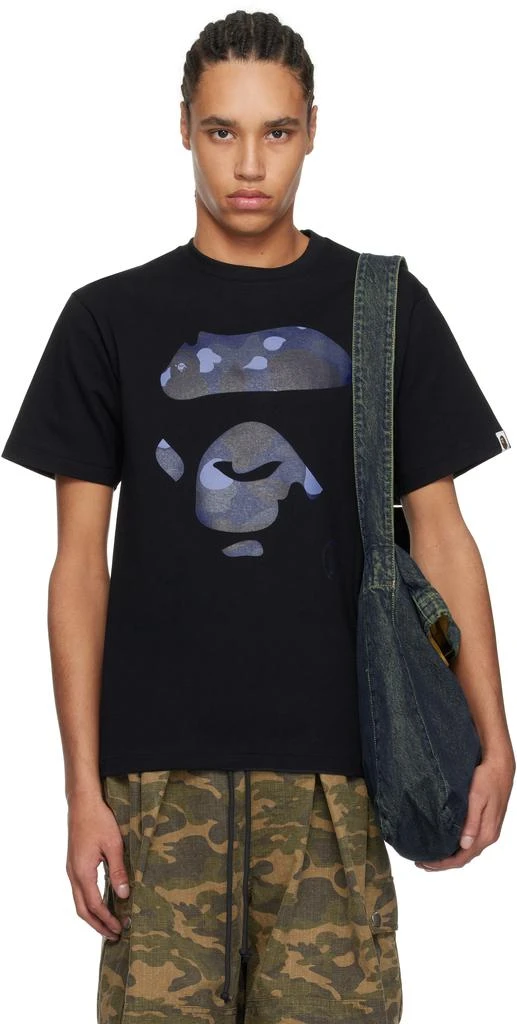Bape Black Color Camo Ape Face T-shirt 1