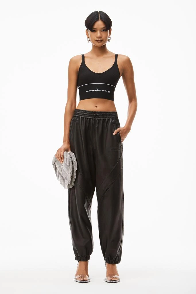 Alexander Wang LOGO ELASTIC BRA IN RIBBED JERSEY 1