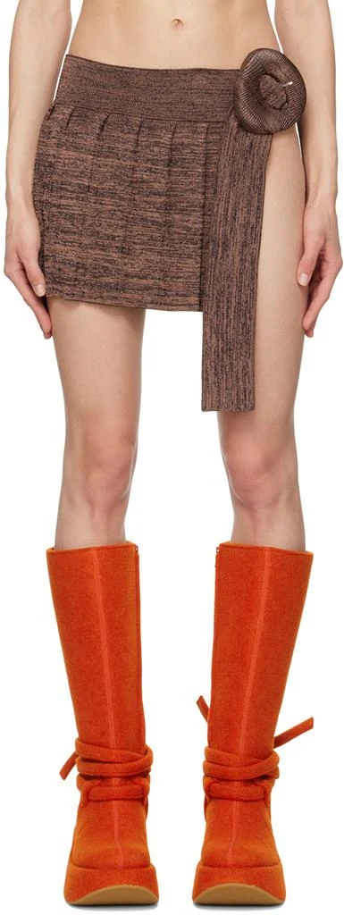 Isa Boulder SSENSE Exclusive Brown Pebble Miniskirt 1