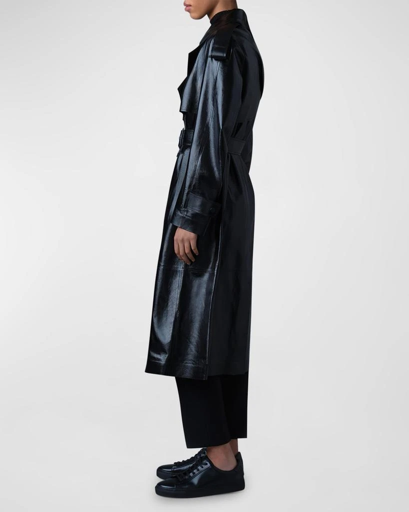 Mackage Carmela Belted Lambskin Leather Trench Coat 3
