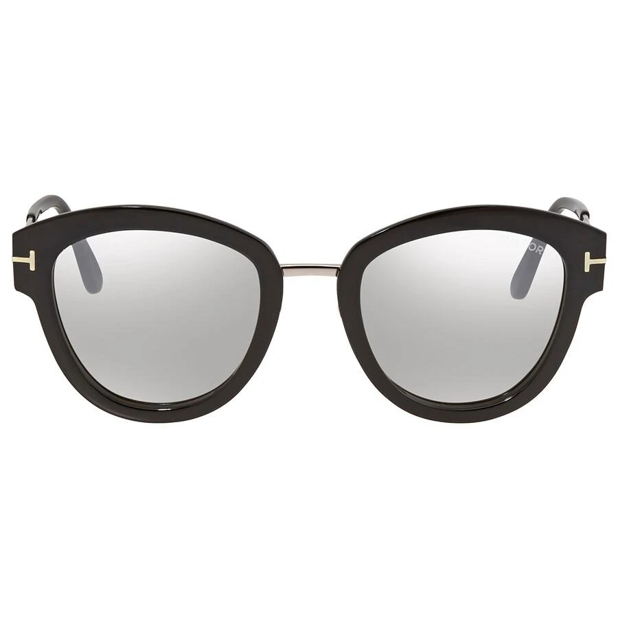 Tom Ford Mia Smoke Mirror Round Ladies Sunglasses FT0574 14C 52 1