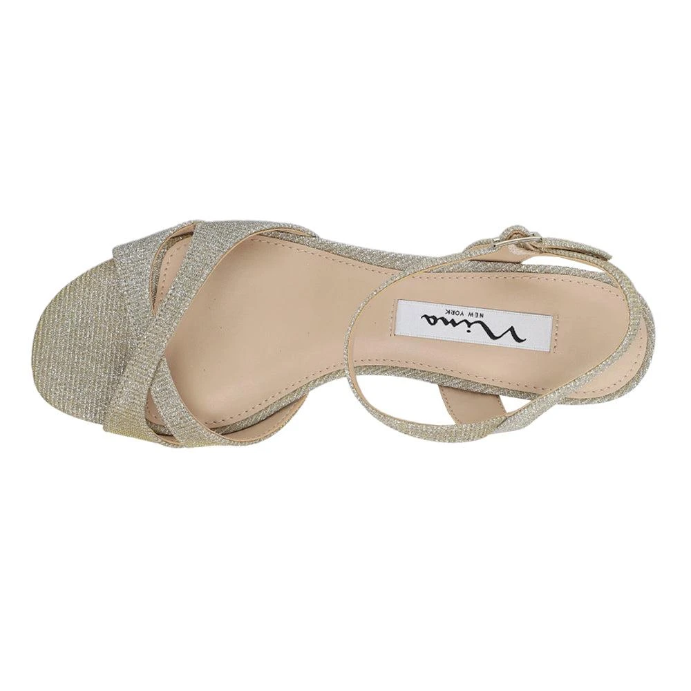 Nina Flora Glitter Ankle Strap Wedge Sandals 4