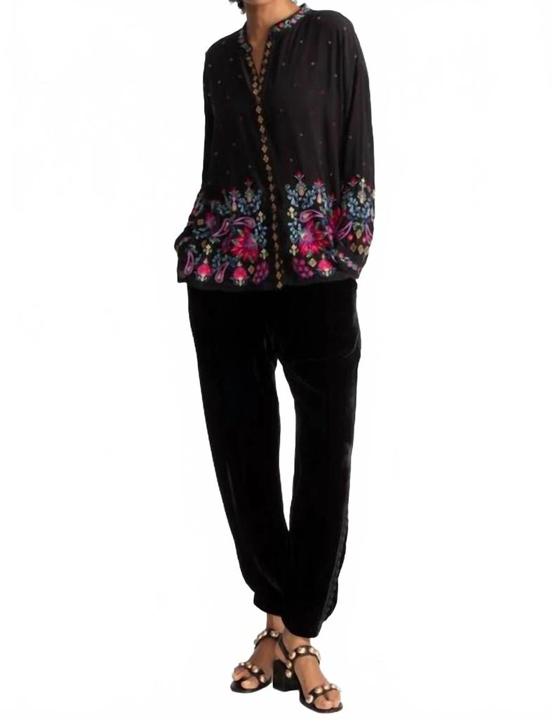 Johnny Was Velvet Jogger In Black