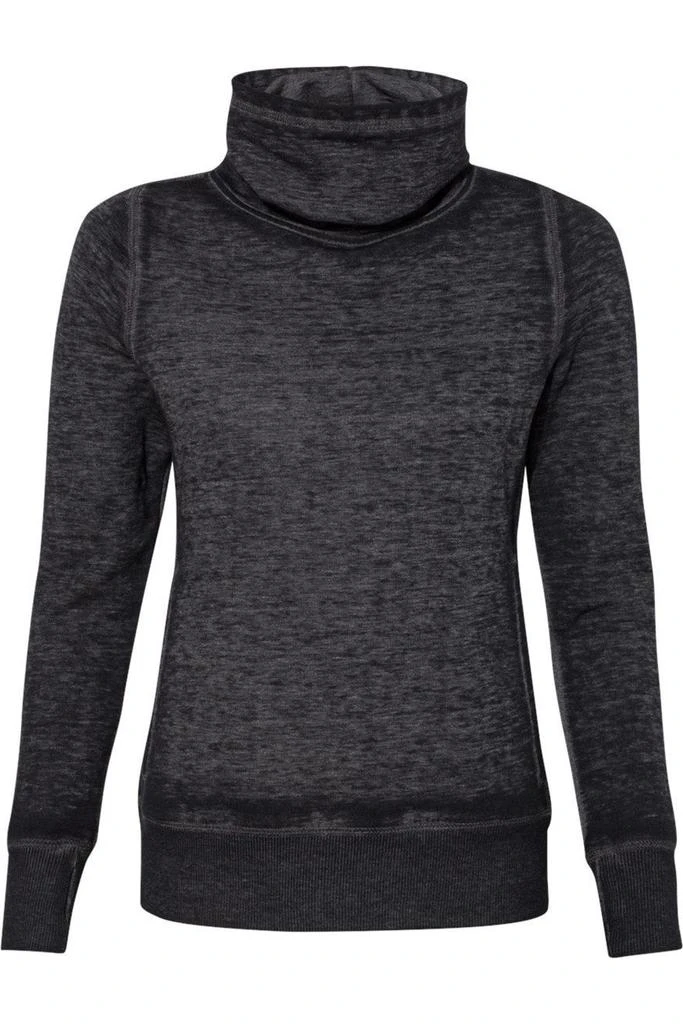 J America Womens Zen Fleece Cowl Neck Sweatshirt 1