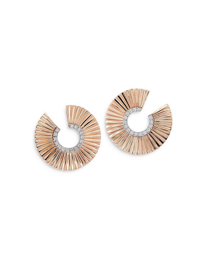 Walters Faith 18K Rose Gold Diamond Clive Spiral Hoop Earrings