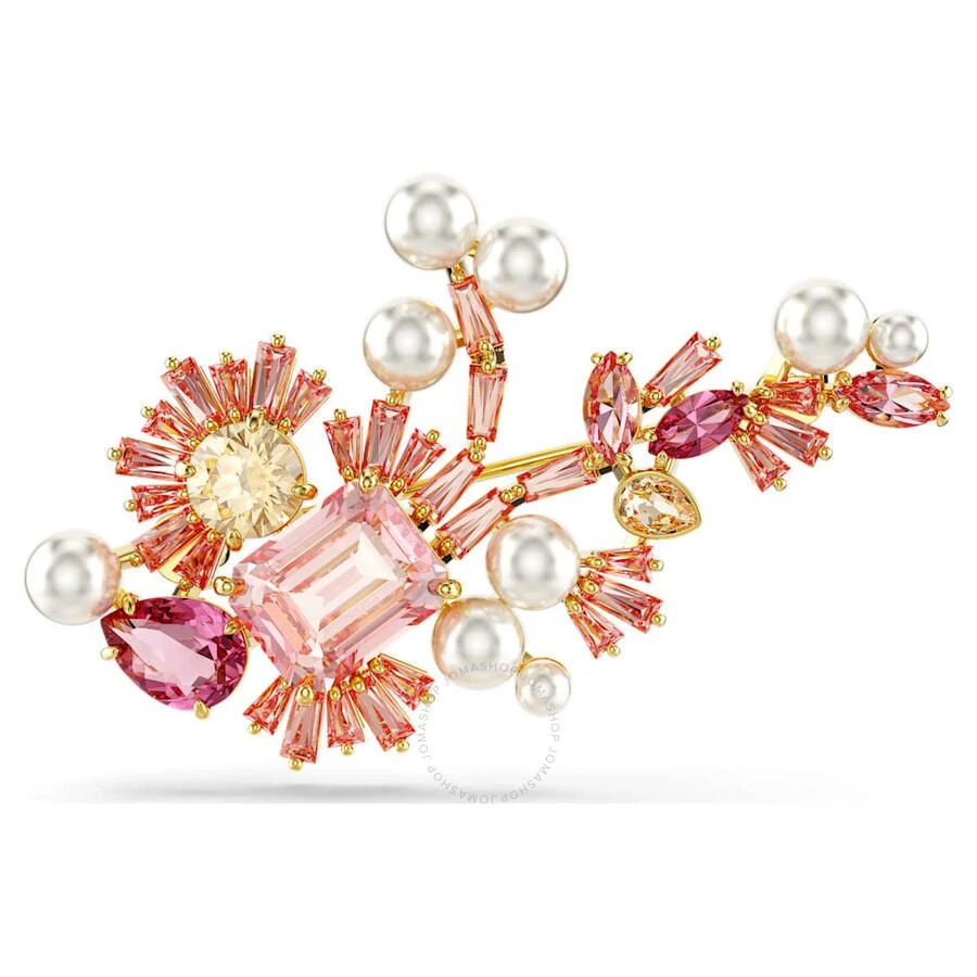 Swarovski Gema Brooch Gold Shiny Pink