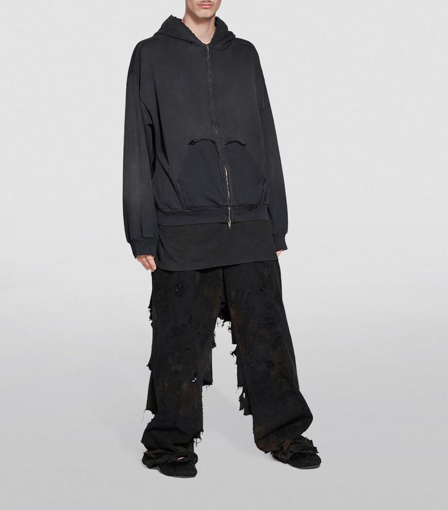 バレンシアガ　Tape type Hoodie Black Balenciaga 'tape type' hoodie with hood and pocket | The Fashion