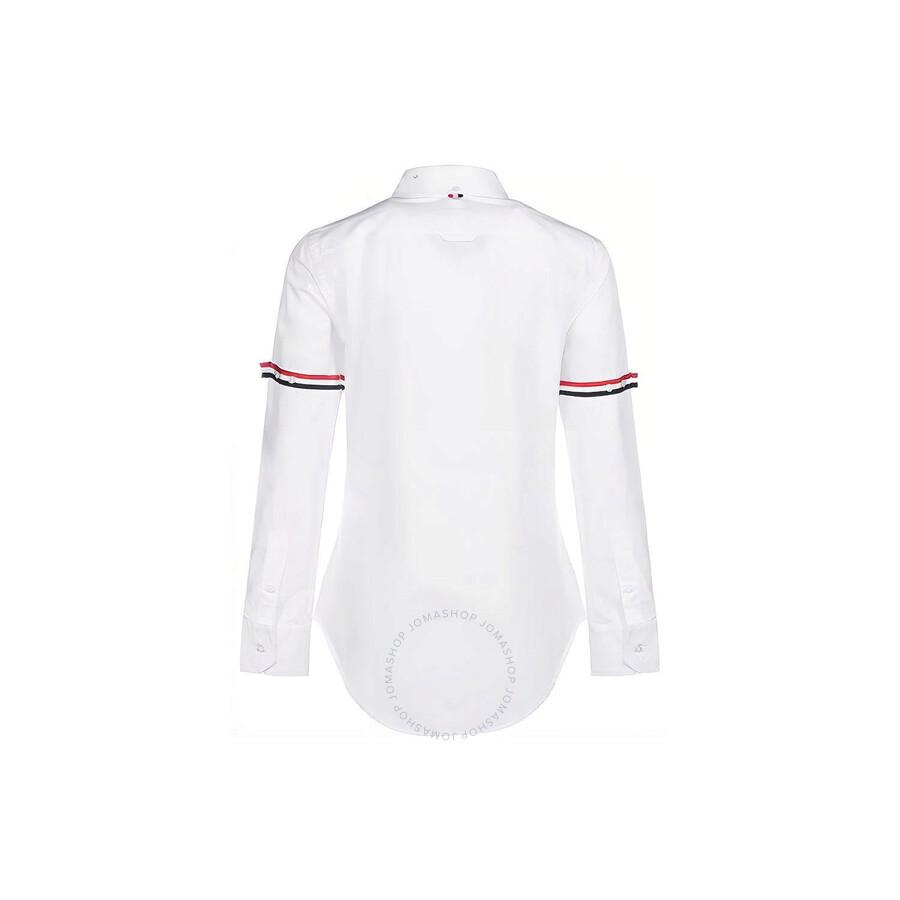 Thom Browne Poplin Armbands Round Collar Shirt