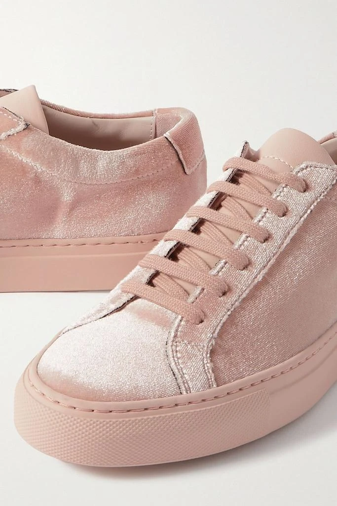 Common Projects Achilles leather-trimmed velvet sneakers 4