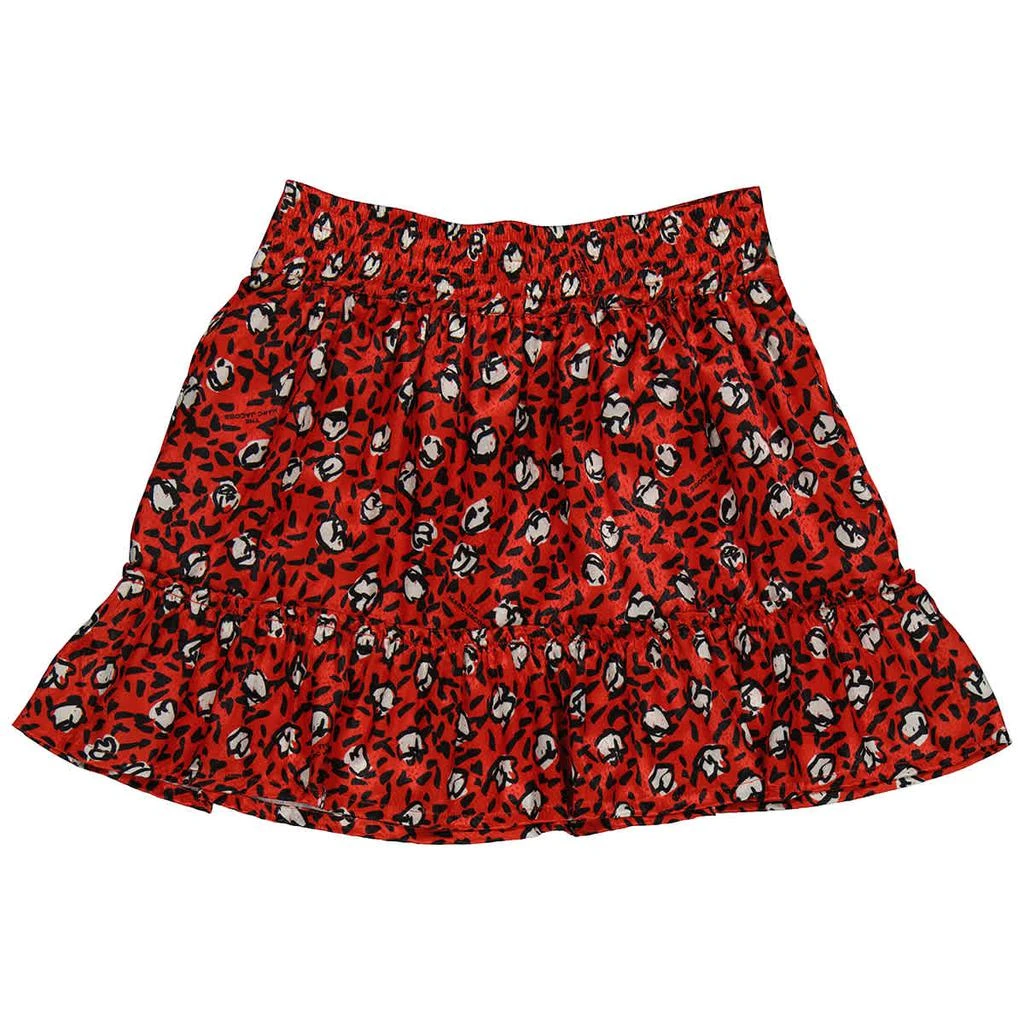 Little Marc Jacobs Little Marc Jacobs Girls Red Floral Print Tiered Skirt, Brand Size 8