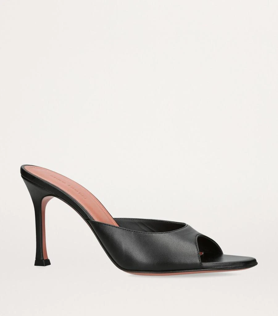 Amina Muaddi Leather Alexa Mules 90 3