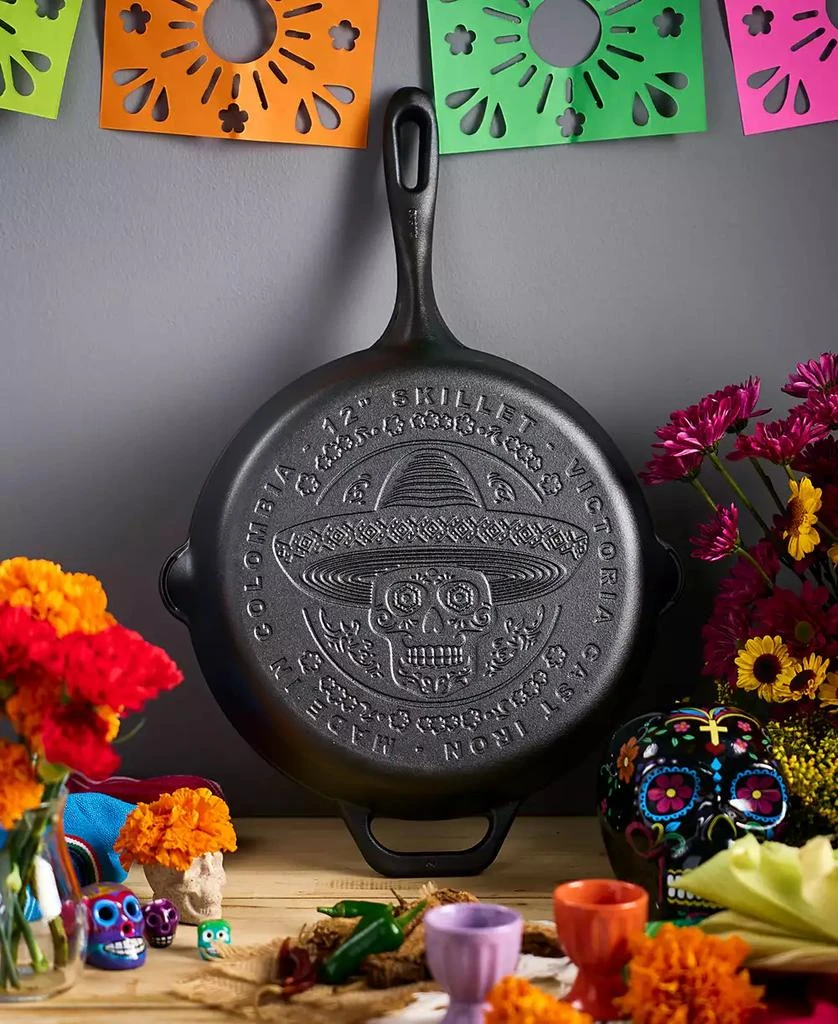 Victoria Cast Iron 12" Skillet with Helper Handle 3