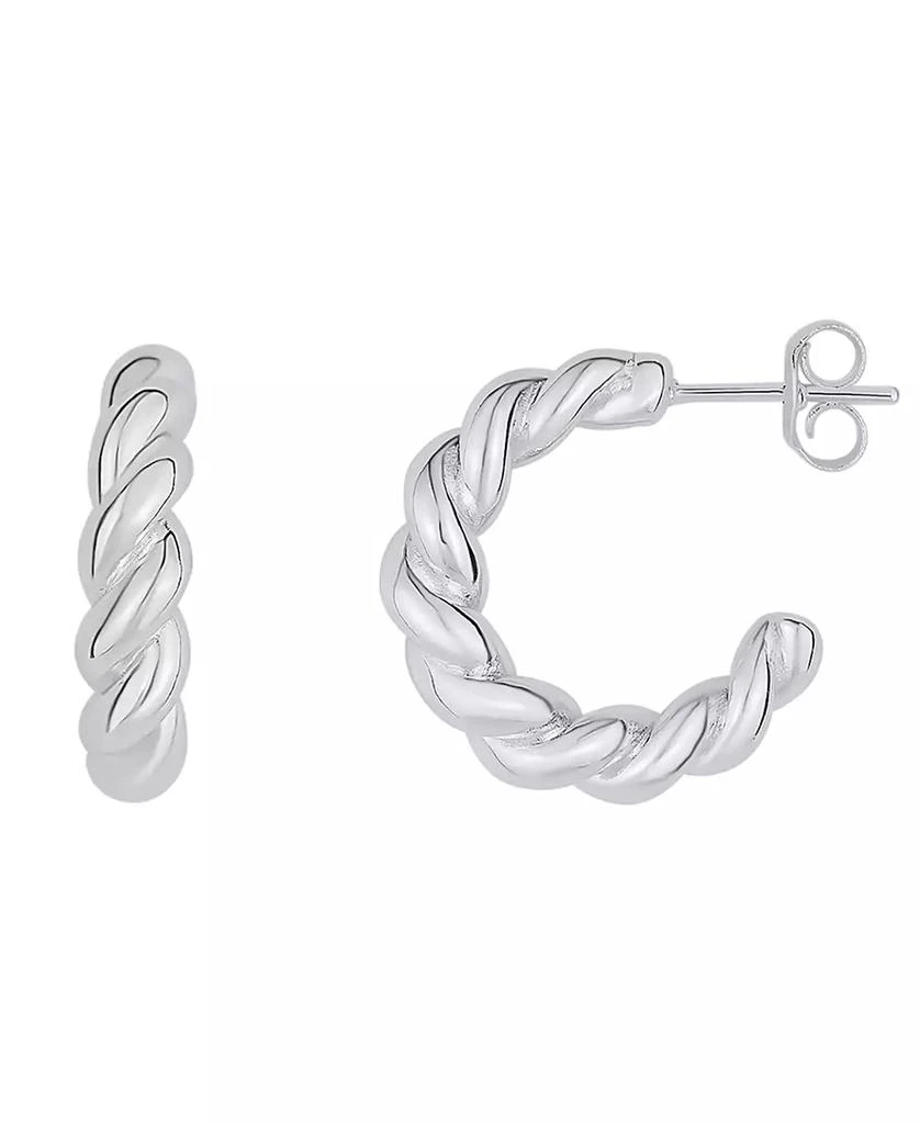 And Now This Silver Plated Twisted C Hoop Earring