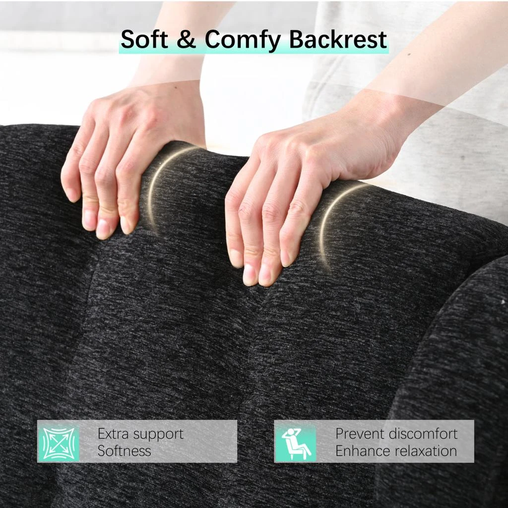 Streamdale Furniture Streamdale Modern Chenille Accent Lounge Chair w/ Throw Pillow (Black) 4