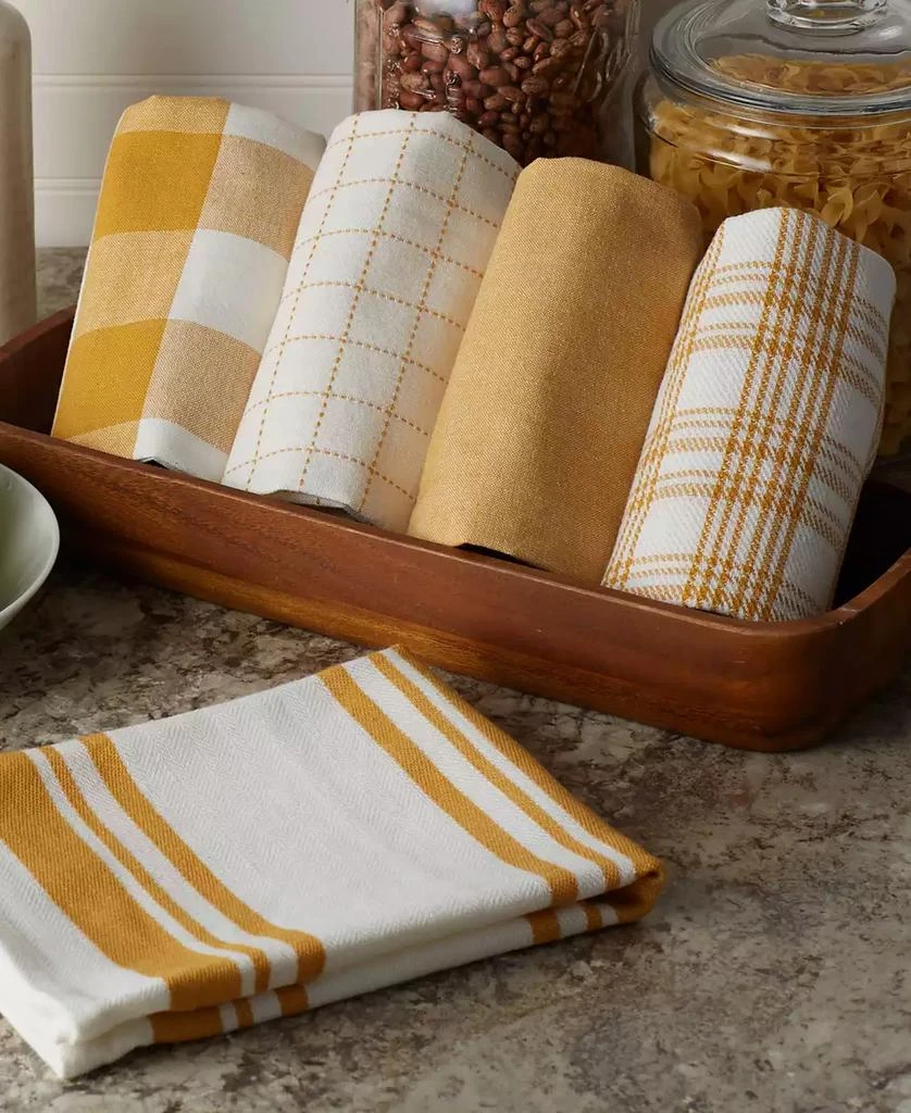 Design Imports Everyday Basic Kitchen Collection Large Woven Cotton Dishtowel/Tea Towel Set, 18x28", Honey Gold, 5 Count 9