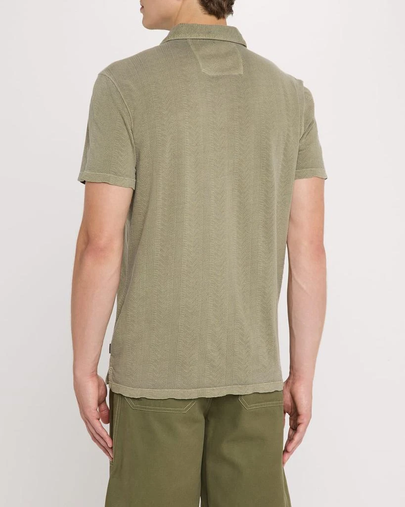 John Varvatos Men's Zion Jacquard Johnny Collar Polo Shirt 3