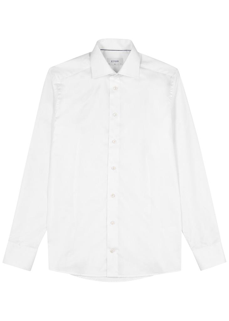 Eton White cotton-twill shirt