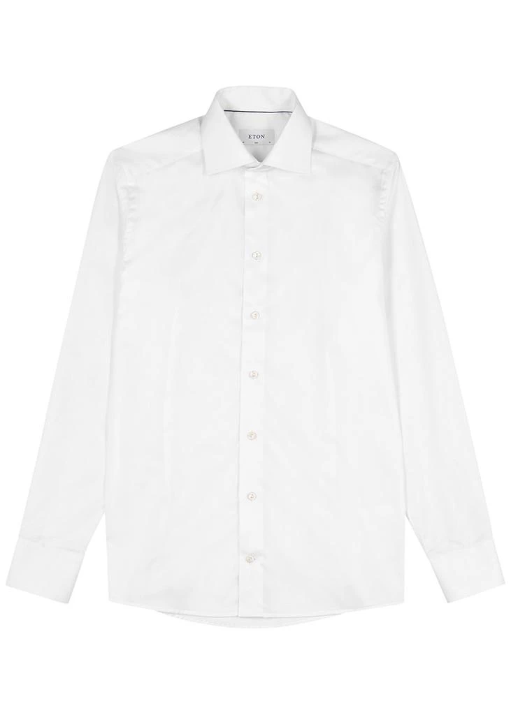 ETON White cotton-twill shirt 1