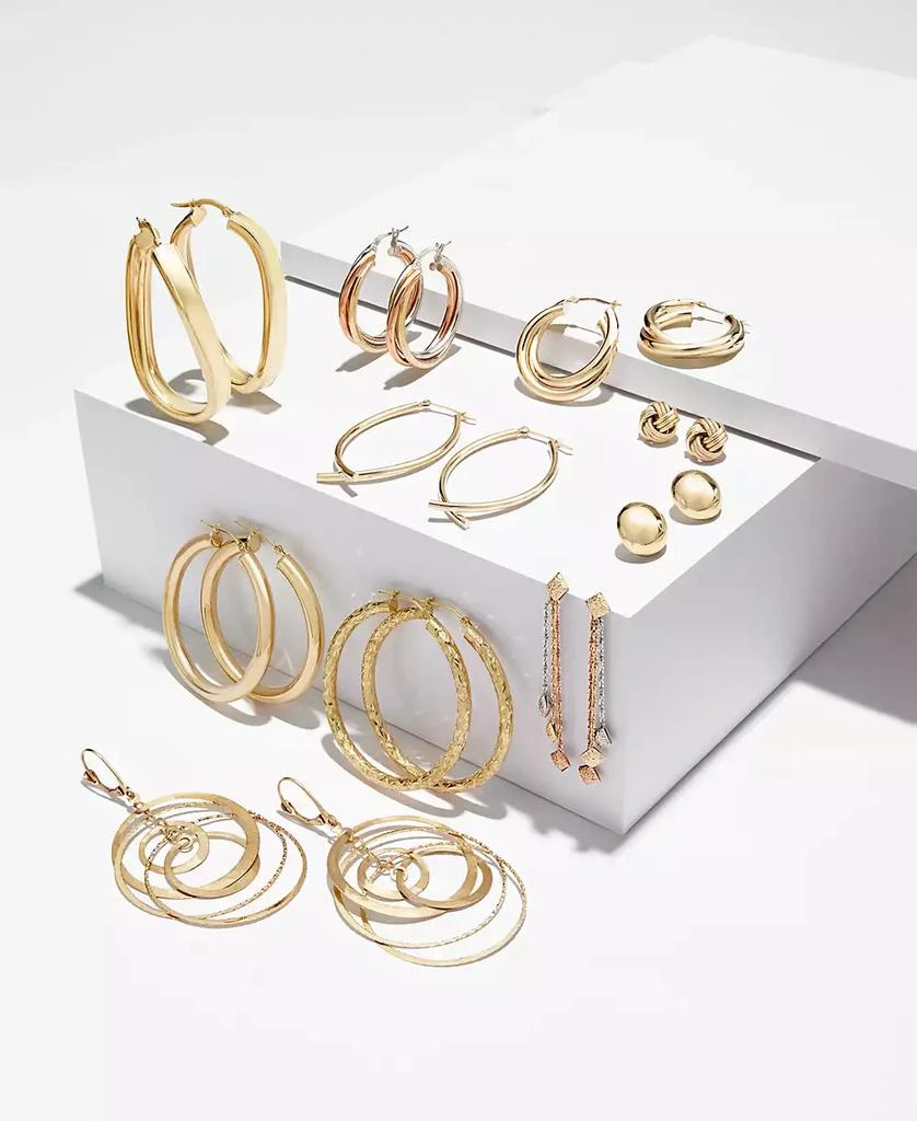 Macy's Polished Tube Hoop Earrings (40mm) in 14k Yellow Gold or 14k White Gold 5