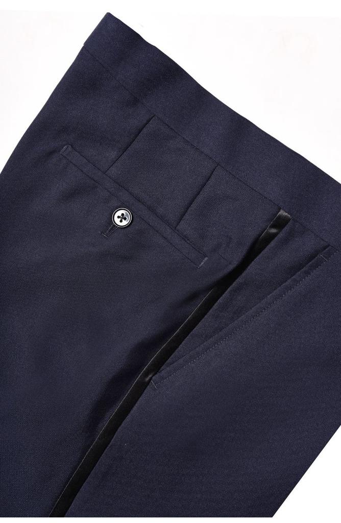SAVILE ROW CO Slim FIt Navy Tuxedo Pants - 30-34" Inseam