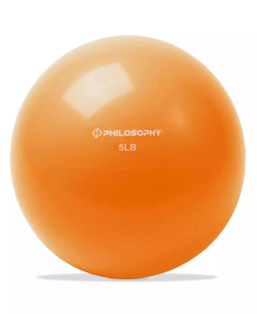 Philosophy Gym Toning Ball, 5 LB, Orange - Soft Weighted Mini Medicine Ball 1