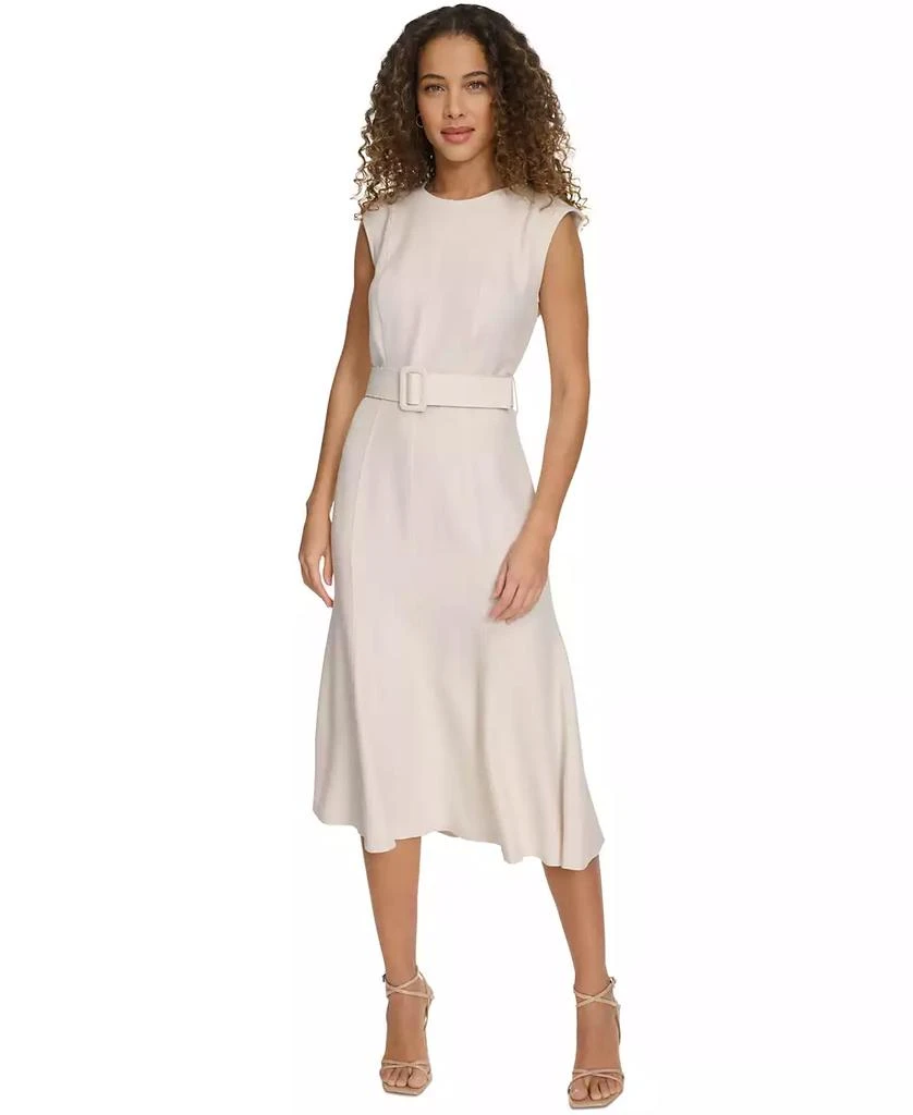 Calvin Klein Women's Belted A-Line Midi Dress 1