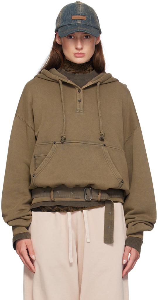 Acne Studios Khaki Blurred Logo Hoodie