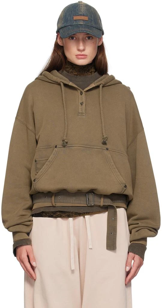 Acne Studios Khaki Blurred Logo Hoodie 1