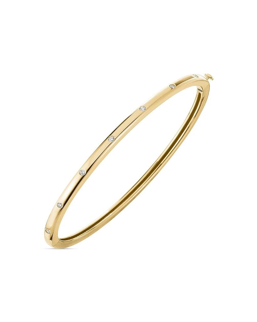 Roberto Coin 18K Gold Classica Diamond Pavé Thin Bangle Bracelet 1