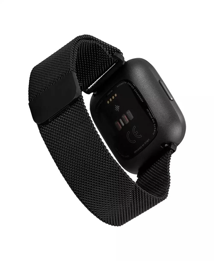WITHit Black Stainless Steel Mesh Band designed for Fitbit Versa, Versa 2 and Versa Lite 2