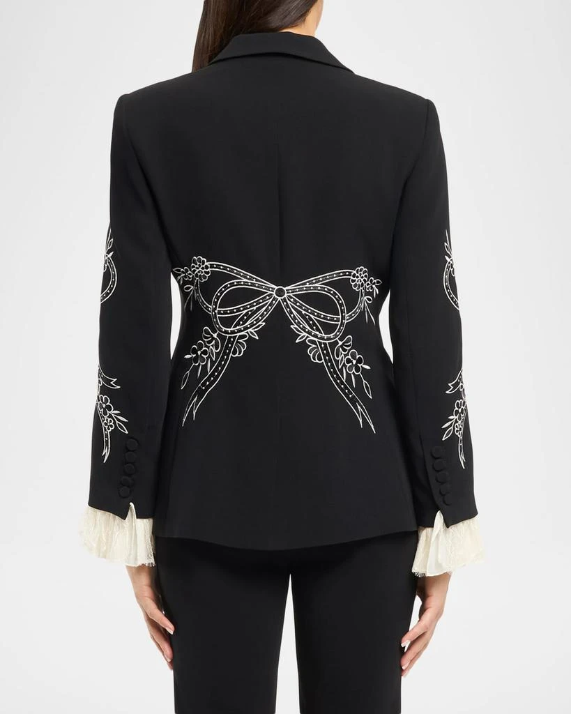 Cinq a Sept Cheyenne Embroidered Cascading Ribbon Blazer 2