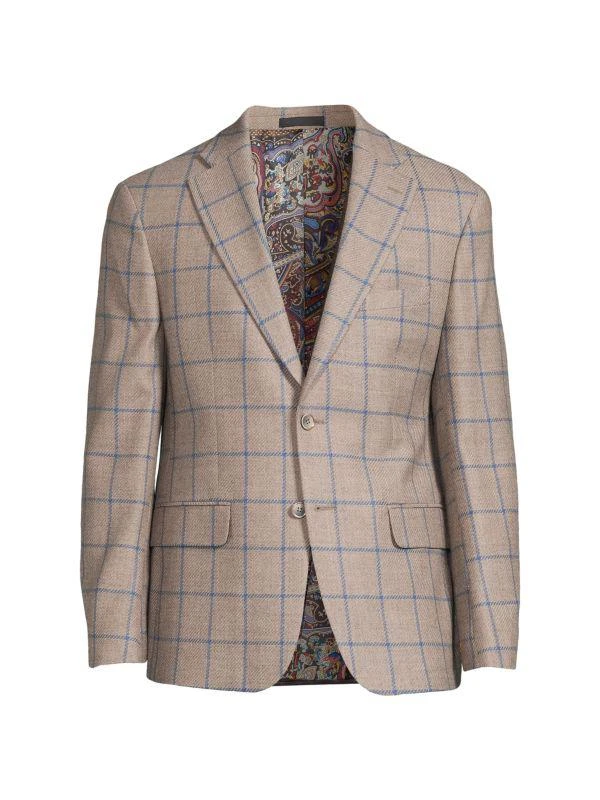 Tallia Plaid Wool Blend Slim-Fit Blazer 4